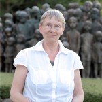 Sylvia Klánová with Statue of the Children of Lidice