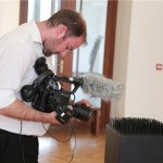 Darren filming at Lidice Art Gallery