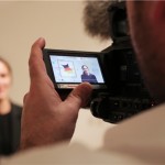 Darren filming Luba Hedlová from Lidice Art Gallery