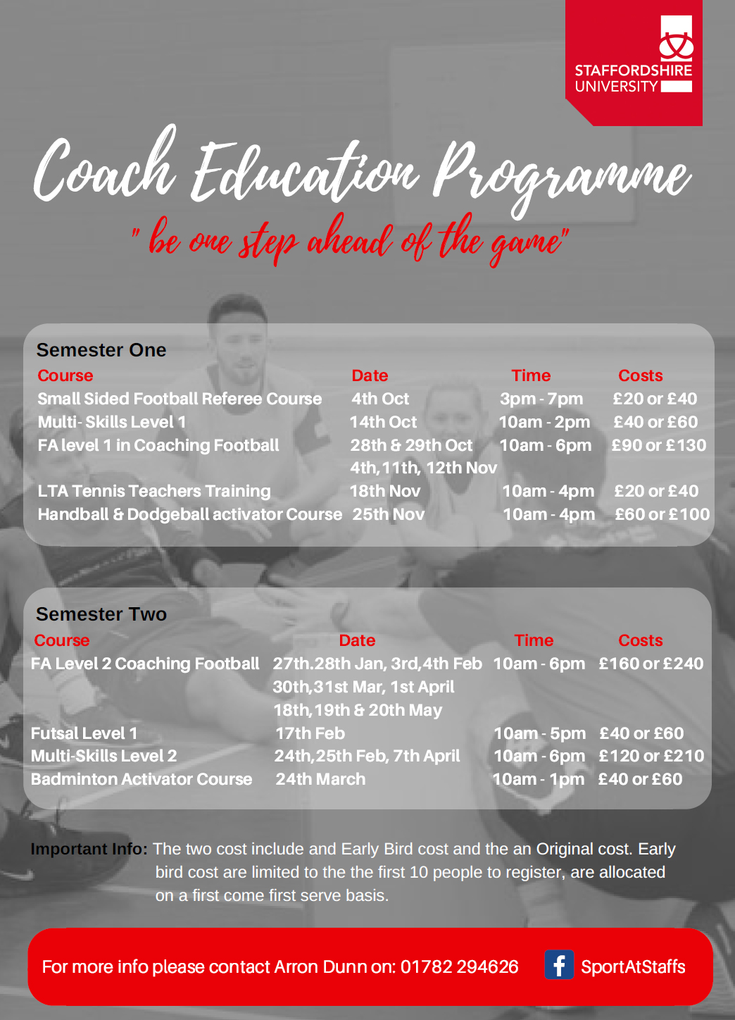 STAFFS UNI SPORTS COACH EDUCATRION PROGRAMME 2018 | Sport Coaching and ...