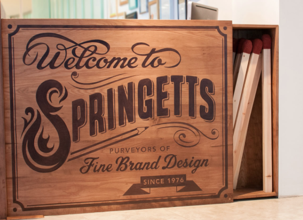 Wooden sign saying Welcome to Springetts