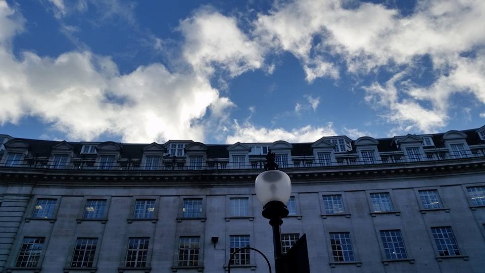 Blue sky above London