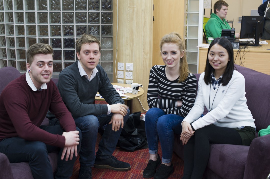 Owen Jones with some of the Students’ Union officers