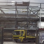 Steel work of the new Beacon Building with Flaxman behind