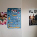 Posters on the bedroom wall