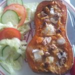 Finished squash with salad
